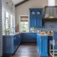 Kitchen with blue furnishings
