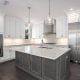 Empty kitchen with complete appliances