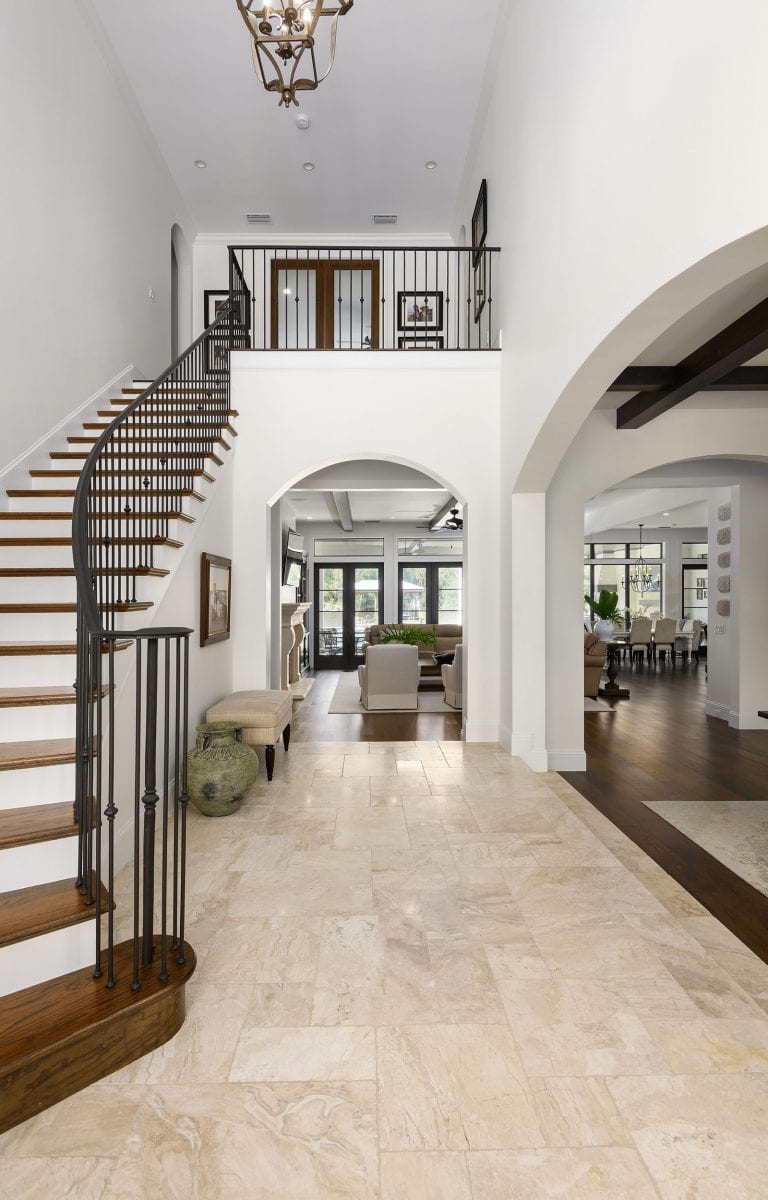 Staircase and receiving area in a home