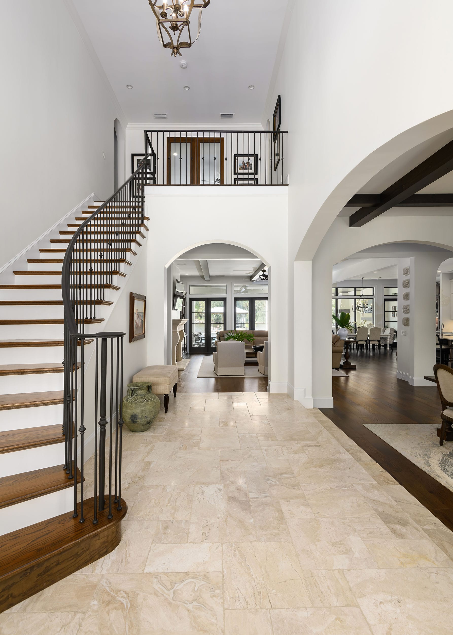Staircase and receiving area in a home