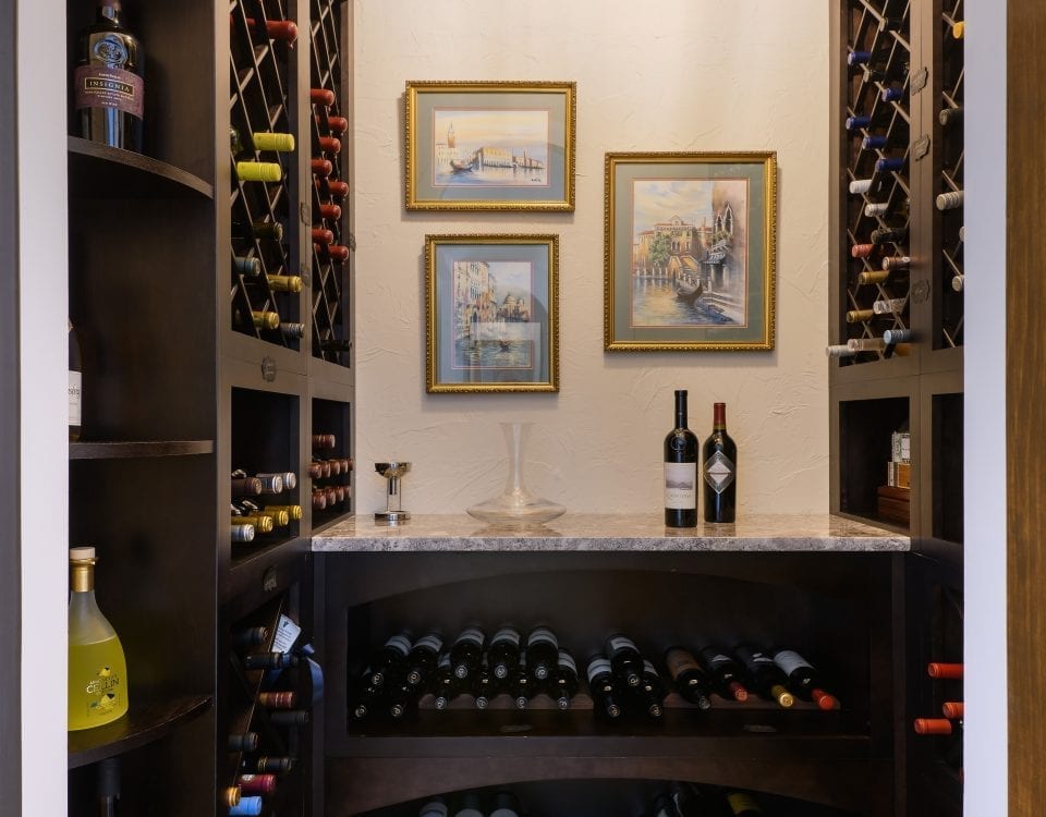 Wine cellar at a custom home in Ponte Vedra built by Denneen Custom Homes