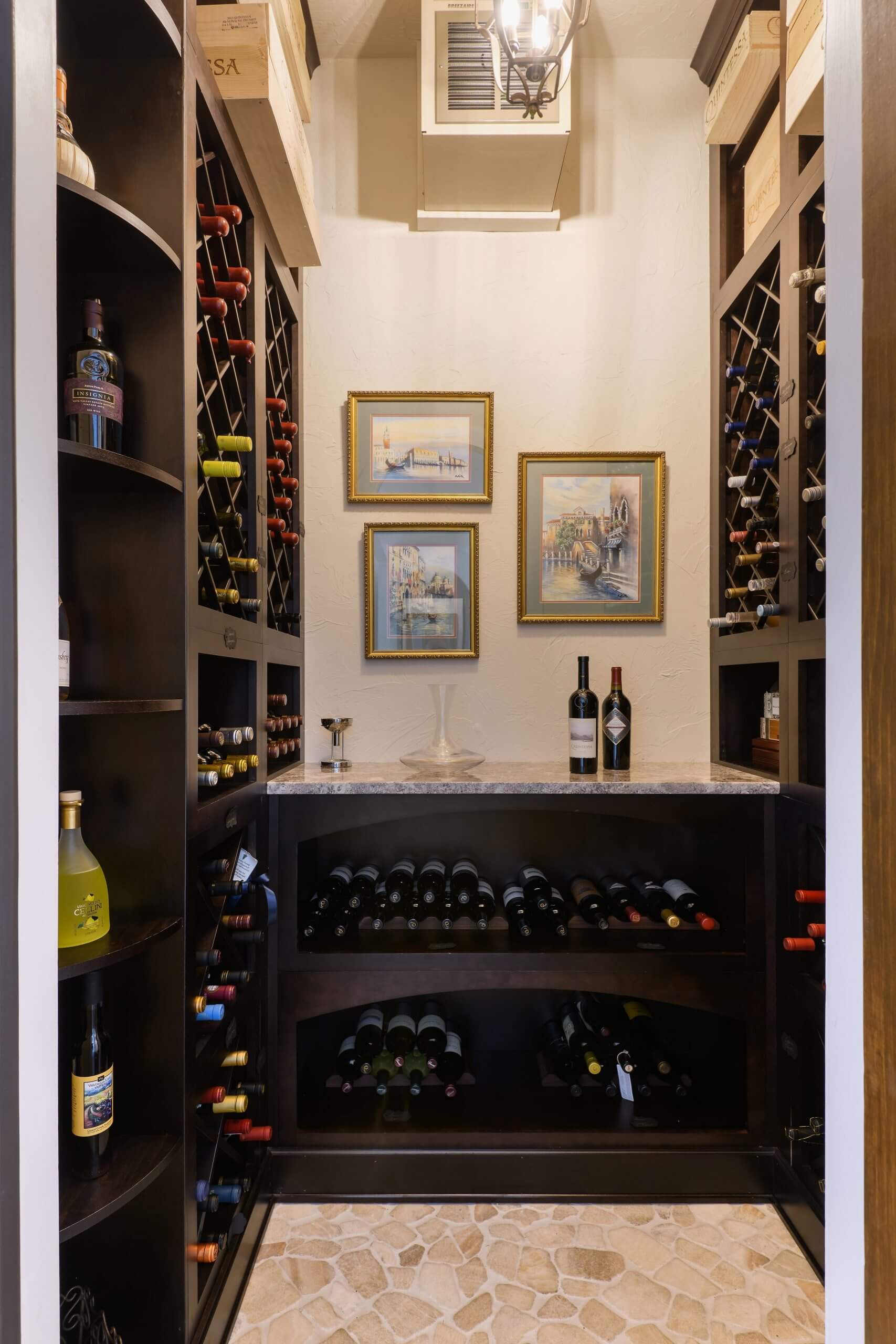 Wine cellar at a custom home in Ponte Vedra built by Denneen Custom Homes